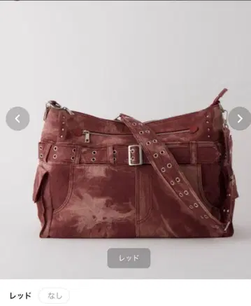 GRANCY 데님 숄더백 레드