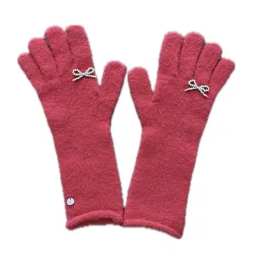 YEGG 리본 장갑 빨간색 장갑 리본 새상품급