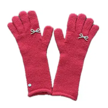 YEGG 리본 장갑 빨간색 장갑 리본 새상품급