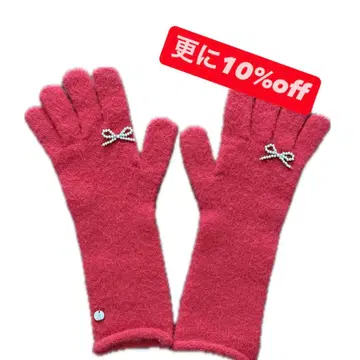 YEGG 리본 장갑 빨간색 장갑 리본 새상품급