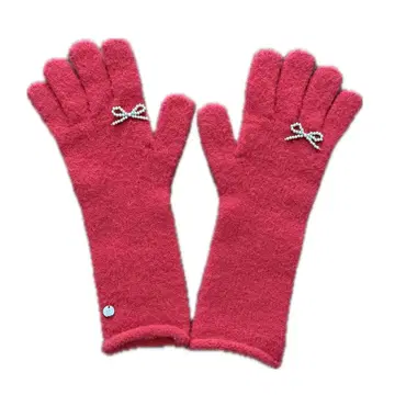 YEGG 리본 장갑 빨간색 장갑 리본 새상품급