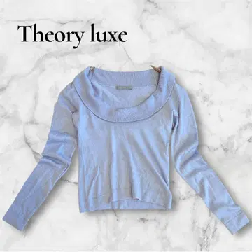 theory luxe 캐시미어 실크 오프숄더 스웨터 38 블루