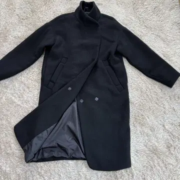 ZARA BASIC 블랙 체스터 코트 EUR S 울 양모 혼방