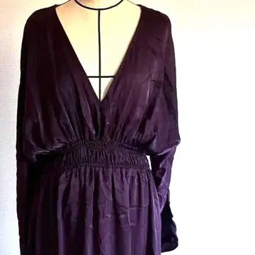 다크 퍼플 롱 원피스 ZARA XXL