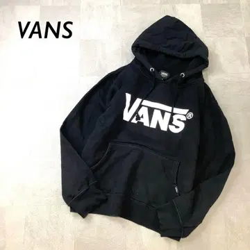 VANS 빅 로고 풀오버 후드티 맨투맨 블랙