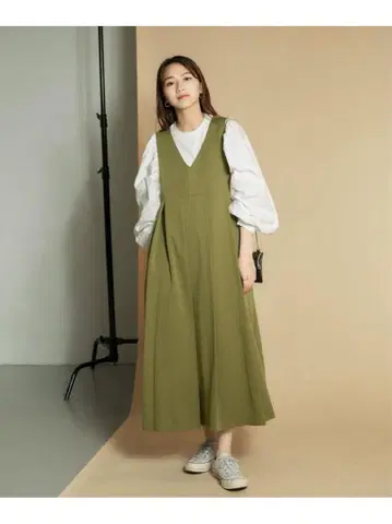 BIG 플리츠 오버롤 스커트