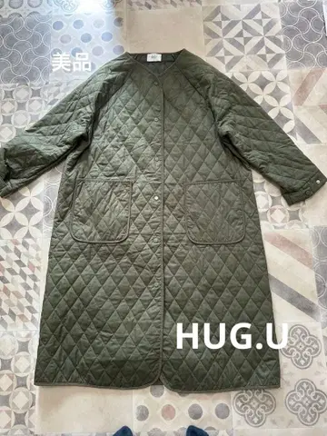 HUG.U 하그유 올리브 그린 퀼팅 자켓 코트