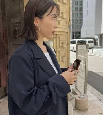 meer. RIBBON OVERSIZED JACKET 네이비