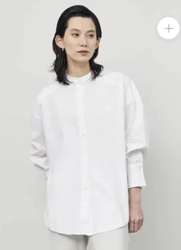 SOEJU 소주 밴드 카라 롱 셔츠 화이트