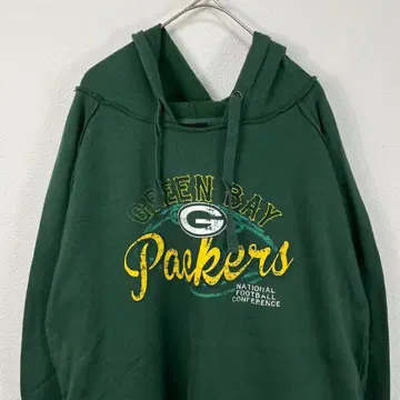 USA 구제 의류 NFL packers 후드티 그린 짧은 기장