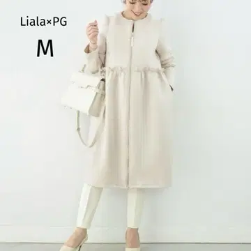 리아라바이피지 본딩 롱 코트 더블 지퍼 노카라 M