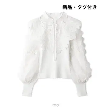 스나이델 레이스 칼라 니트 풀오버 SNIDEL 새상품 택 포함