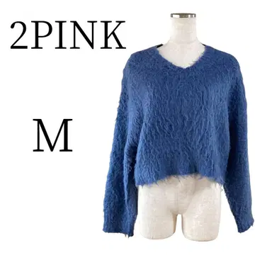 새상품급 2PINK 투핑크 블루 긴팔 니트 스웨터 M