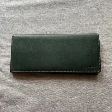 [미사용 새상품] mila schon 다크 그린 카프 스킨 가죽 장지갑