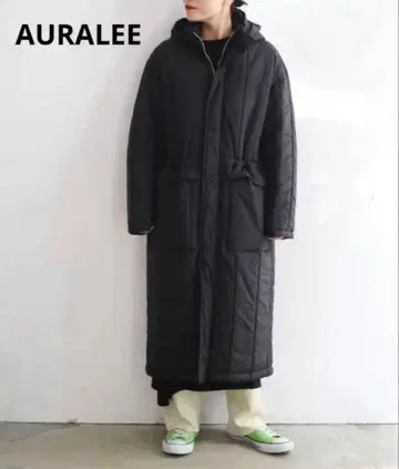 주말 한정판 AURALEE 오라리 패디드 후드 코트
