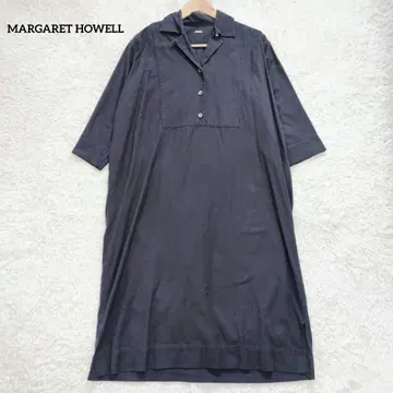 마가렛호웰 코튼 캐시미어 셔츠 원피스 블랙
