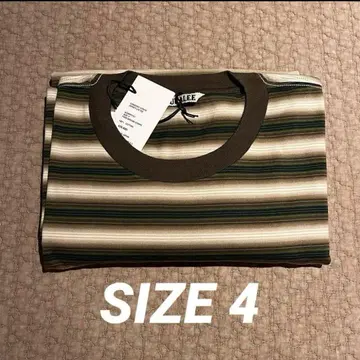 AURALEE GRADIENT STRIPE JERSEY L/S TEE