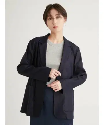새상품 emmi 린넨 혼방 테일러드 자켓