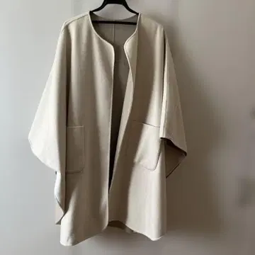 Do!Do! 화이트, 베이지 리버서블 케이프 코트