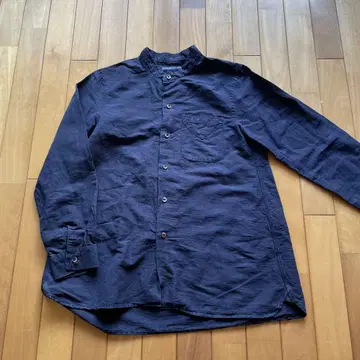 TIGRE BROCANTE 네이비 고밀도 린넨 긴팔 셔츠