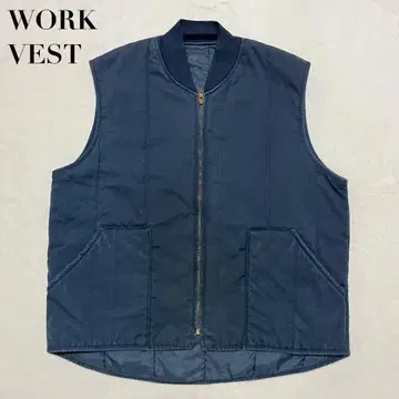 90s 워크 베스트 네이비 YKK USA 지퍼 L 사이즈 RED KAP