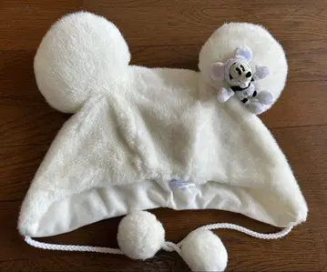 디즈니 화이트 복슬복슬 미키 포함 모자 58cm
