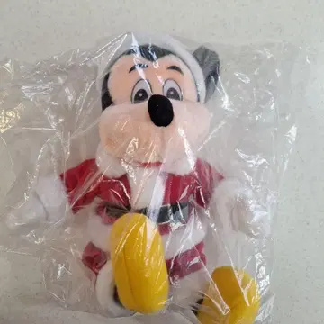 [레어] 레트로 Disney 미키마우스 산타 봉제 인형