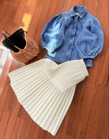 정가 8,590엔! ZARA ZW 컬렉션 데님 브라우스 size S