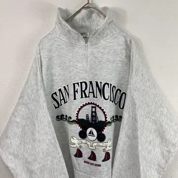 USA제 90s san francisco 하프 지퍼 맨투맨