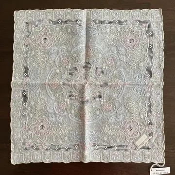 SWATOW 꽃무늬 자수 레이스 손수건