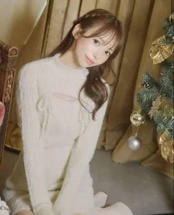 미셸 마카롱 샤기 니트 원피스 베이지