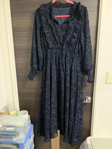 빅 사이즈 네이비 프릴 원피스 3L