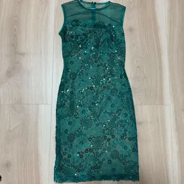 새상품급 TADASHI SHOJI 스팽글 드레스 그린 계열
