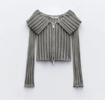 ZARA 자라 리브 애시드 워시 니트탑