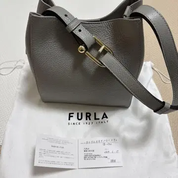 FURLA 그레이 가죽 FURLA NUVOLA 버킷 백 MINI
