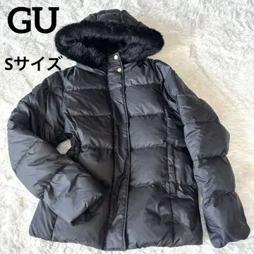 GU 다운 자켓 S 사이즈 후드 퍼 방한 아우터 여성용