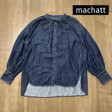 [ machatt ] 리본 포함 데님 셔츠