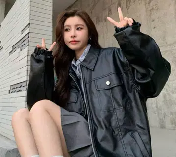페이크 가죽 자켓