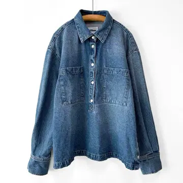새상품급 WILLOW 데님 셔츠 아노락 워시 가공