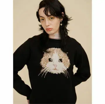 FURFUR marshmallow 스웨터 고양이 니트 블랙