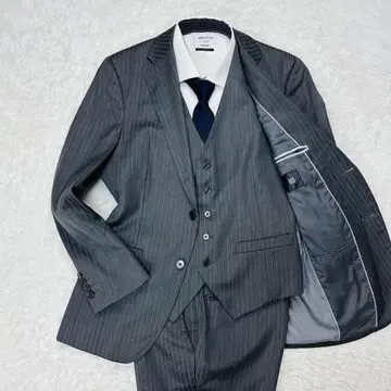 정장 셀렉트 쓰리피스 셋업 스트라이프 차콜 그레이 S 상당