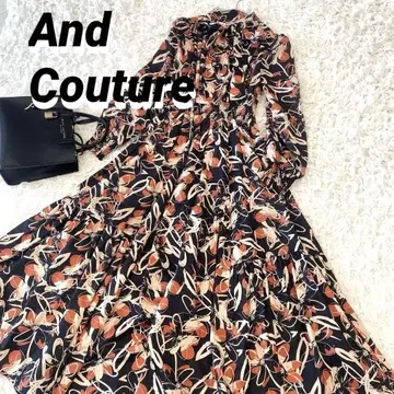 And Couture (앙데팡당) 리본 포함 롱 원피스 레트로