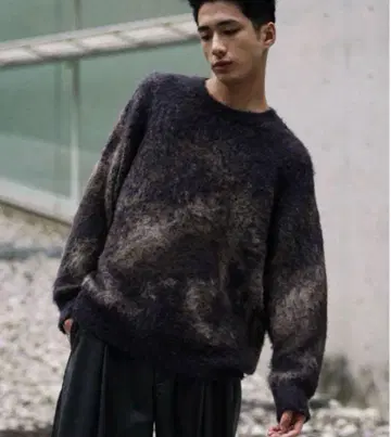 WYM MOHAIR BLEND JACQUARD SHAGGY KNIT