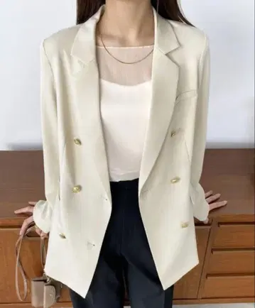 아이보리 더블 브레스트 자켓