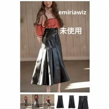 미사용! emiriawiz 에밀리아 위즈 블랙 인조 가죽 스커트