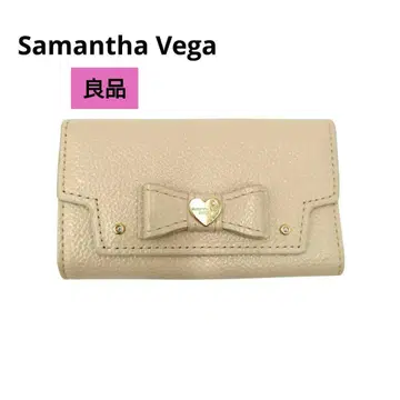 Samantha Vega 사만사베가 키케이스 리본 베이지 금장 장식