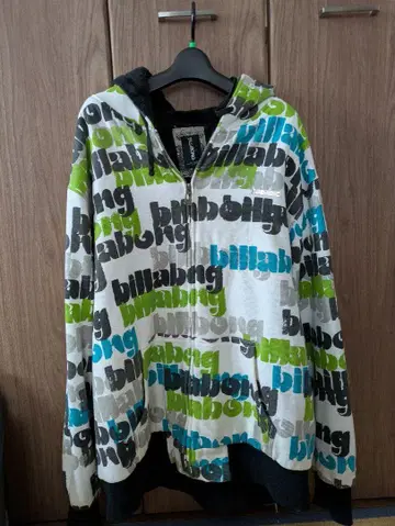 BILLABONG 컬러풀 로고 후드 부착 점퍼 XL