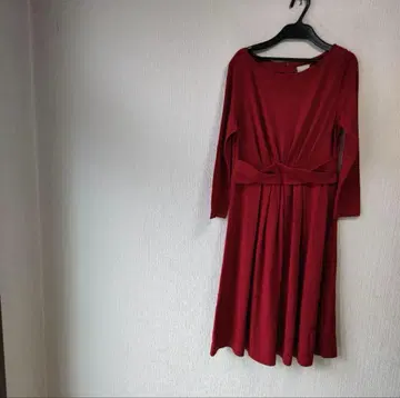 시빌라 원피스 빨간색 울 저지