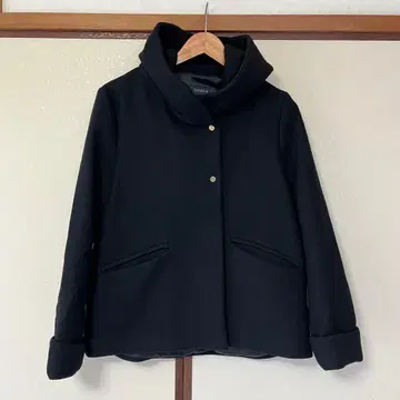 ZARA 울 혼방 후드 부착 코트 블랙 L 사이즈