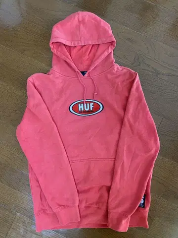 HUF 후드 부착 후드티 빨간색